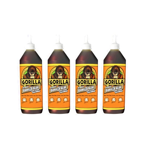 Gorilla Original Waterproof Polyurethane Glue, 36 ounce Bottle, Brown, (Pack of 4)