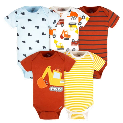Gerber baby-boys 5-pack Short Sleeve Variety Onesies Bodysuits
