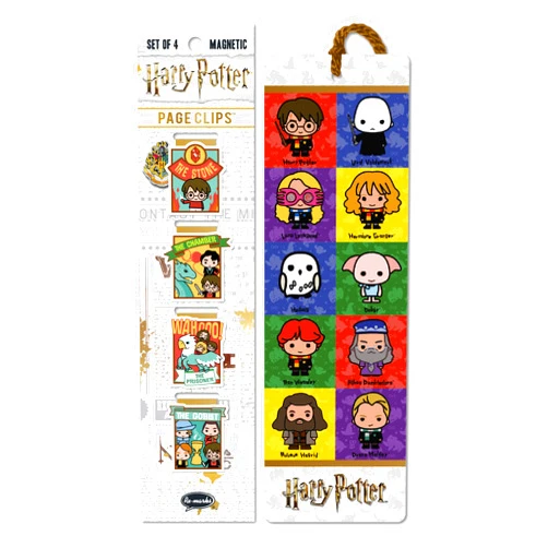 Re-Marks Harry Potter Stories and Collage Gift Set of 5 Bookmarks, includes 4 Magnetic Page Clips and 1 Tassel Bookmark