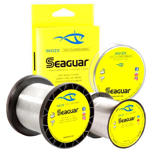 Seaguar InvizX Multi-Species Fishing Line for Casting, Live Bait, Freshwater, 100% Fluorocarbon, Clear, Multiple Sizes
