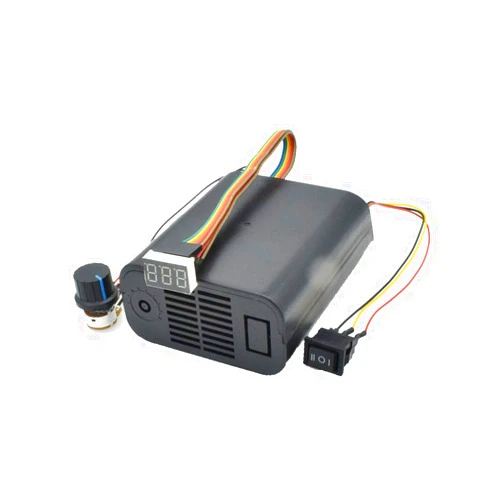 Acxico 1Pcs PWM DC Brush Motor Speed Controller DC 10-55V 60A CW CCW Reversible Switch Digital LED Display Potentiometer Switch Built-in Brushless Fan