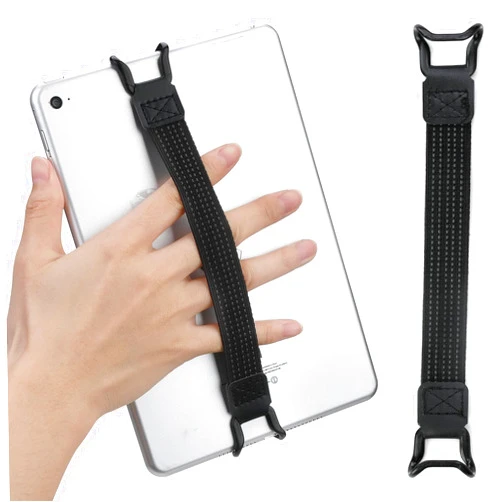 Jawfait 2 Pack Security Tablets Hand Strap Holder for Tablet PC, 7.6''-11'' Handle Grip High-Elasticity Bands, One-Handed Operation No-Dropping Strap Compatible with iPad/Air Kindle eReaders (Black)