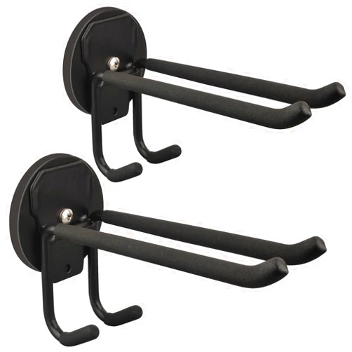 ULIBERMAGNET Double Layer Magnetic Hooks,Heavy Duty Magnetic Storage Hooks for Garden Tools,Shovel,Rope,Cable,Hose,Power Tool Organizer for Garages,Gardens,Workshop (2PACK/3.46INCH)
