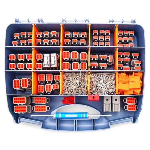 JRready ST6332 Deutsch DTM Connector Kit, 2 3 4 6 8 12 Pin Gray Waterproof DTM Connectors, Size 20 Solid Contact 16-22AWG, Removal Tool, Seal Plugs, Automotive Electrical Connectors, 542PCS