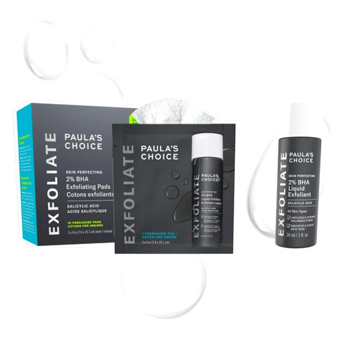 Paula's Choice SKIN PERFECTING 2% BHA Toner Pads, 10ct & 2% BHA Liquid Exfoliant, Salicylic Acid Facial Exfoliator for Enlarged Pores, Travel Size 1oz