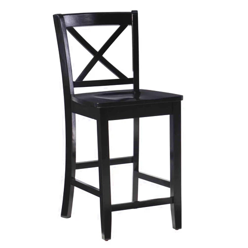 Linon Black X Back Counter Stool, 16
