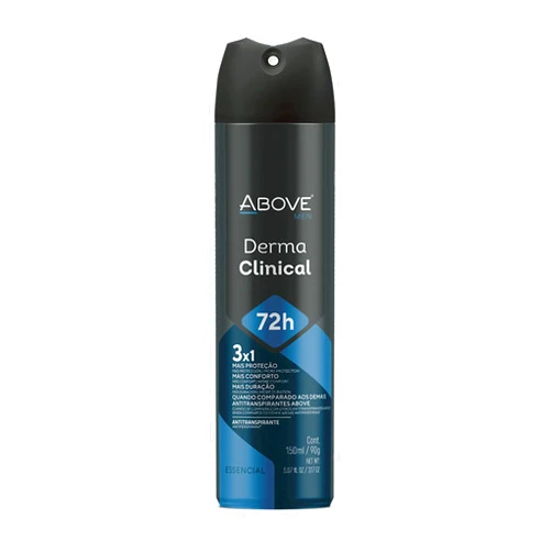 ABOVE 72 Hours Antiperspirant Deodorant, Derma Clinical, 3.17 oz - Dry Spray Deodorant for Men - Antiperspirant Spray - No Stain - Cruelty-Free