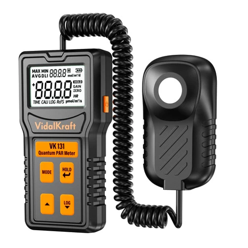 VidalKraft Quantum PAR Meter for LED Grow Light, VidalKraft PPFD Meter with Daily Light Integral, Light Meter for Plants, Greenhouse and Indoor Vertical Farming, Measuring Light Intensity 400-700 nm
