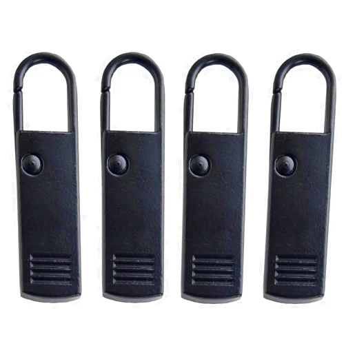 Yi-Zhong 4 Pcs Zipper Pull-Tab Replacement, Metal Zipper Puller Zip Slider Extender Handle Mend Fixer for Suitcases Luggage Backpacks Purses Handbags Jacket Coat Boots Black