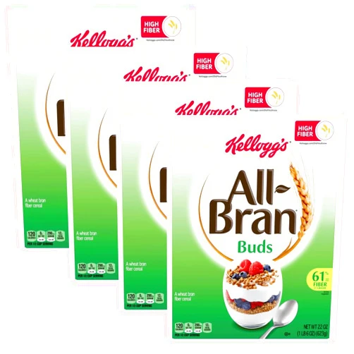 THE SWEET LYFE All Bran Buds Cereal - High Fiber, 22 oz, Pack of 4 - Healthy All Bran Cereal, Nourishing All Bran Buds Breakfast Option, Bundled with The Sweet Lyfe Fridge Magnet