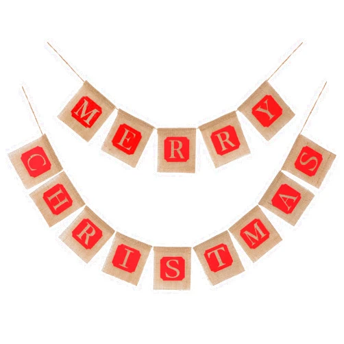 NUOLUX Merry Christmas Jute Burlap Banners,Christmas Banner,Christmas Decoration