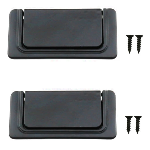 Haidong-3 Inch Flush Pull Ring Handle Black Hidden Recessed Furniture Grip Zinc Alloy Hidden Recessed Furniture Grip-2PCS