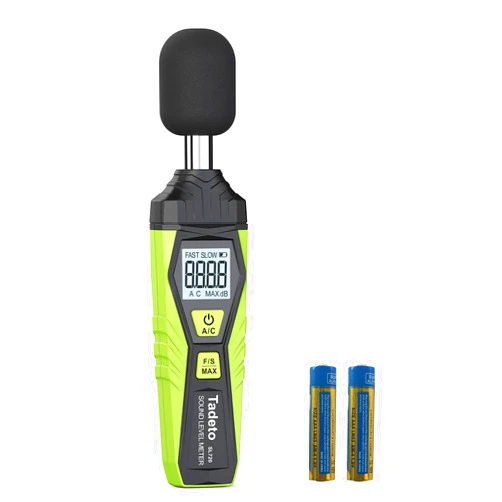 Tadeto Decibel Meter, Tadeto Digital Sound Level Meter Portable SPL Meter 30dB to 130dB MAX Data Hold with LCD Display Backlight A/C Weighted for Home Factories