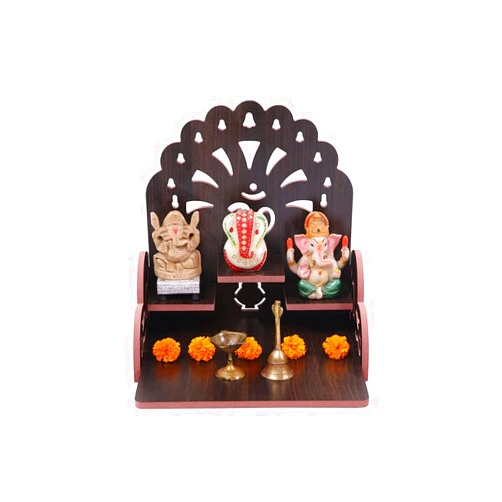 Primefair Wooden Wall Mounted Hanging Puja Temple Wood God Stand for Pooja Room | Mandir Devghar Stand Temple Home Temple Home Wall Temple Waterproof (TEMPLE-004)