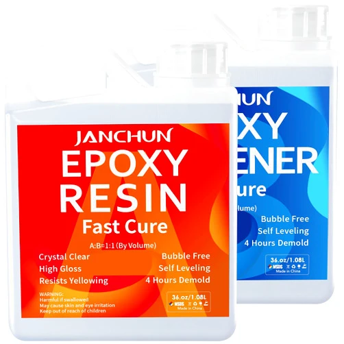 JANCHUN Crystal Clear Epoxy Resin Kit 72oz, Bubble-Free, Anti-Yellowing, Self Leveling Easy Mix 1:1 Coating and Casting Resin for Table Top, Molds, Tumbler Crafts, Painting, Jewelry, DIY Gifts