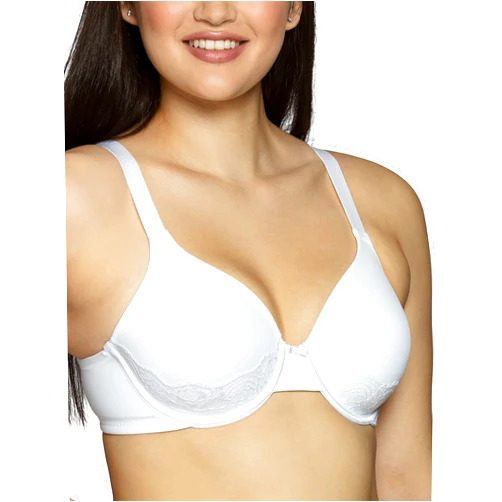 Vanity Fair Women's Full Figure Beauty Back Smoothing Bra with Lace, 4-Way Stretch Fabric, Lightly Lined Cups up to DD