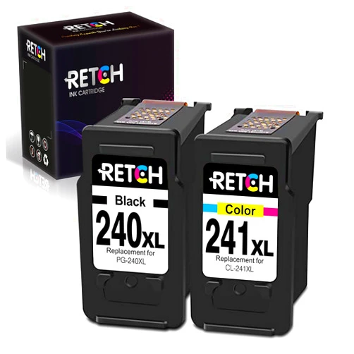 RETCH Re-manufactured Ink Cartridge Replacement for Canon PG-240XL 240 XL CL-241XL 241 XL for Canon PIXMA MG3620 MX472 MX452 MG3220 MG3520 MG2220 MX532 TS5120 MX432 (1 Black 1 Tri-Color)