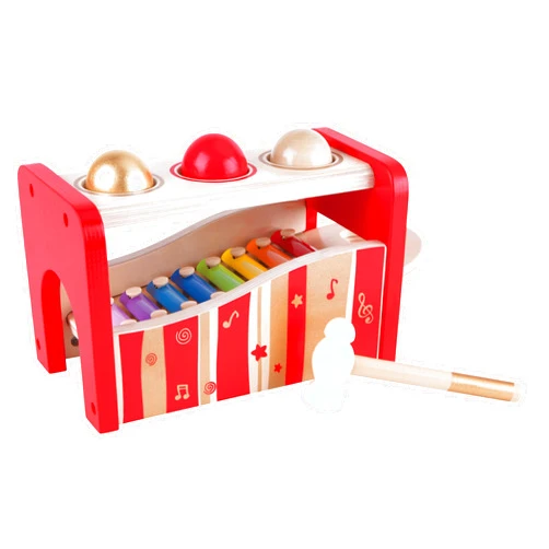 Hape - Pound and Tap Bench Music Set 30th Anniversary - 2016 LIMITED EDITION, 12 months to 144 months,Red