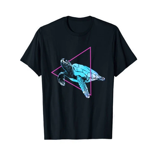 Turtle reptile carapace old Sauropsida Testudines Turtle in Water with Triangle T-Shirt