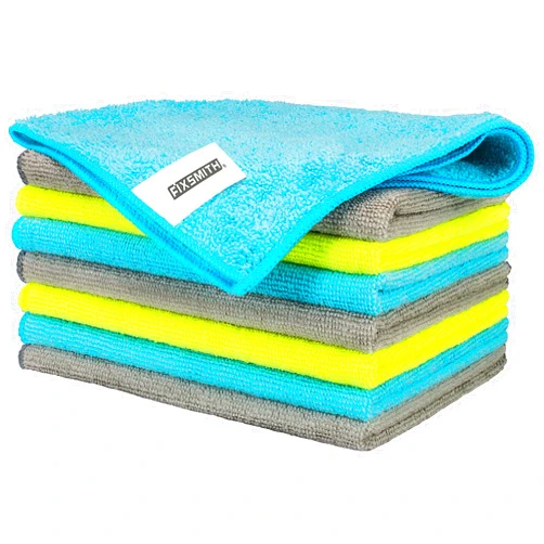 FIXSMITH Microfiber Cleaning Cloth - Pack of 8, Size: 12 x 16 in, Multi-Functional Cleaning Towels, Highly Absorbent Cleaning Rags, Lint-Free, Streak-Free Cleaning Cloths for Car Kitchen Home