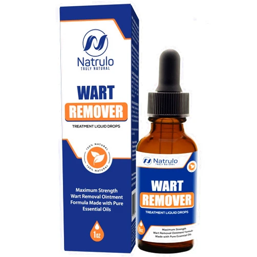 Natrulo Natural Wart Oil Liquid Drops – Fast, Safe for Kids, Maximum Strength Wart Ointment with Pure Essential Oils – No Pain, No Scarring, Easy to Use on Face, Neck, Body, Hands, Feet