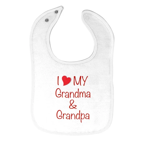 Cute Rascals Toddler & Baby Bibs Burp Cloths Grandpa Grandfather I Love My Grandma and Grandpa Grandfather Cotton Baby Items for Baby Girl & Boy White Design Only