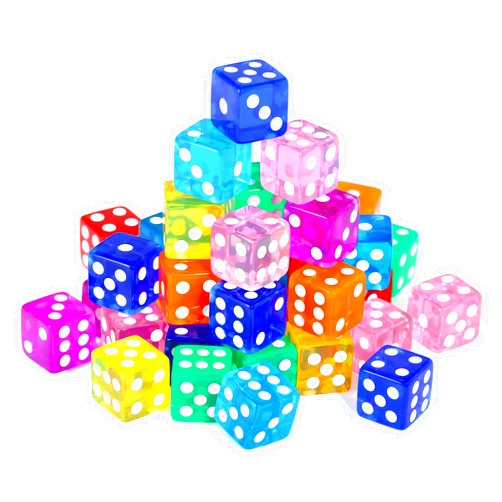 GWHOLE 40 Pieces 6-Sided Game Dice Set, 8 Translucent Colors Dice for Board Games and Teaching Math