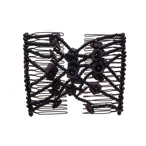 LOVEF Fashion Jewelry Hand-Beaded Wild Magic Hair Comb Hair Accessories Hair Beauty Decoration (Black)