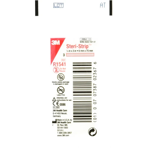 Pretrada 3M Steri Strip Skin Closures 1/4'' X 3'' - 20 Packages of 3