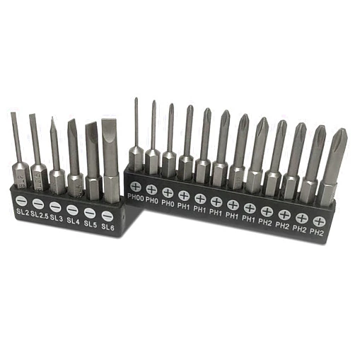 Aiyun 18 Piece Slotted Phillips Screwdriver Bit Set, 1/4 Inch Hex Shank Phillips Head Drill Bits, S2 Steel Magnetic 2 Inch Long Drill Bit Set with Storage Box (Slotted Phillips)