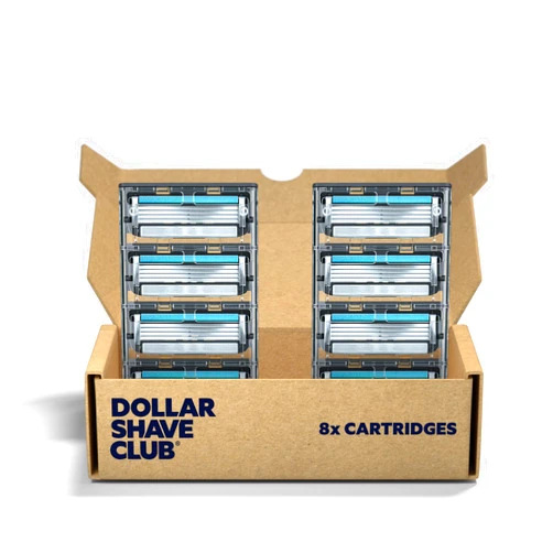 Dollar Shave Club | 4 Blade Razor Refills (8 Pack) | Swift Rinse Blades for Longer and Thicker Hair