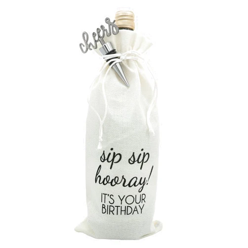 Pavilion Gift Company Sip Hooray-13 Wine Gift Bag Set, 13