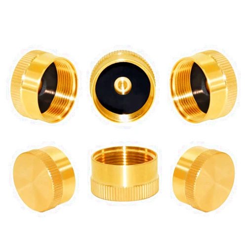 Joywayus 6Pcs Solid Brass Refill Propane Bottle Cap Universal for All 1 LB Gas Tank Cylinder Sealed Protect Cap