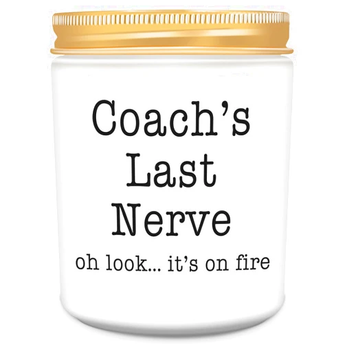 Homsolver Coach Gifts for Women & Men, Thank You, Appreciation, Christmas, Birthday Gift for Baseball Softball Volleyball Hockey Coaches,Coach's Last Nerve Scented Candle