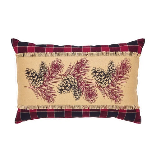 VHC Brands Connell Farmhouse Decor Fall Autumn Seasonal Pinecone Pillow 14x22