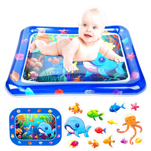 AURUZA Inflatable Tummy Time Mat - Baby Water Mat, Baby Toys for 3 to 24 Months, Premium Baby Play Mat Tummy Time Toys, Promote Development Infant Toys Baby Gifts, Portable