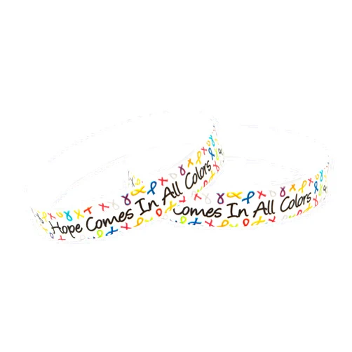 Fundraising For A Cause Hope Comes in Multi Colored Ribbon Silicone Bracelet - Cancer Wristband w/Different Ribbon Colors - Cancer Survivor & Support