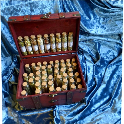 Generic Apothecary Witchcraft Kit Glass Bottles Herbs Travel Wiccan Altar Kit Pagan Ritual kit (Large)