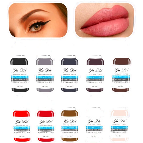 BAODELI 10Pcs Eyebrow Lips Tattoo Permanent Makeup Tattoo ink Pigment Cosmetic Natural Microblading Color pigment