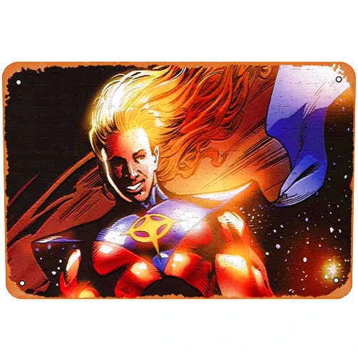 ZORKZJS Comics, Quasar Art Vintage Metal Sign Poster Retro Tin Sign Art Home Decoration for Living Room Shop Wall Decor 8x12inch