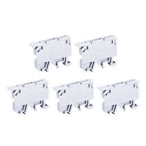 MECCANIXITY DIN Rail Mount Fuse Holder Terminal Blocks Grey ASK1/EN LD 220V Pack of 5