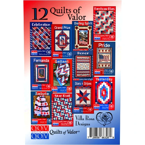 Villa Rosa Designs Twelve (12) Quilts of Valor Quilt Patterns, by Villa Rosa Designs, PatrioticThemed