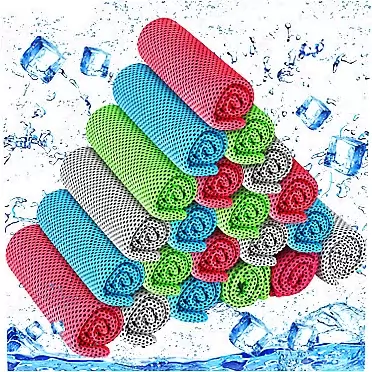 Shellwei 80 Pcs Cooling Towel Bulk 40 x 12 Inch Ice Towel for Neck Double Layer Microfiber Soft Breathable Chilly Towel Cold Towel for Gym Yoga Camping Running Workout Travel Sports