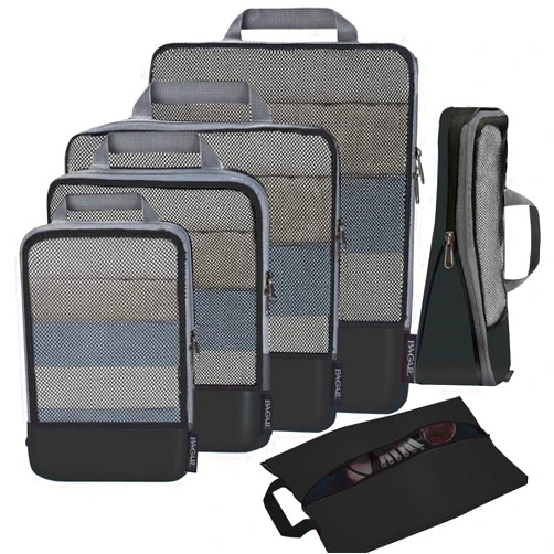 BAGAIL 4 Set/6 Set Compression Packing Cubes Travel Accessories Expandable Packing Organizers