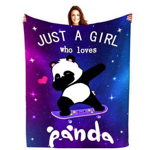 Oynbxwv Panda Blanket Super Soft Flannel Panda Throw Blanket Cozy Lightweight Panda Gifts for Panda Lovers for Kids Adults 50