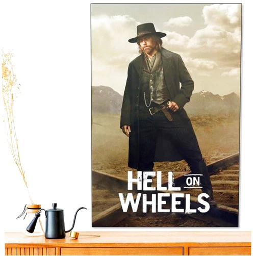 Custom Generic Hell on Wheels TV Series Poster, Western Print, Canvas Wall Art, Decor for Bedroom, Living Room