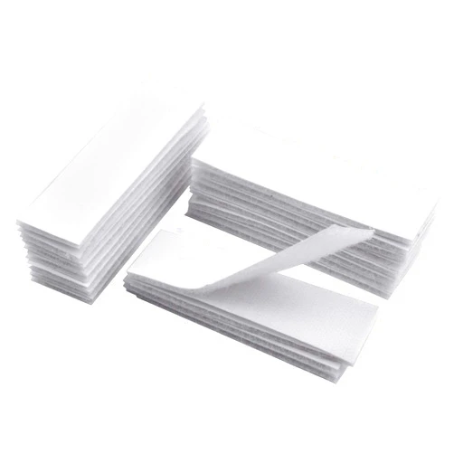 Aylifu 20 Pieces Adhesive Back Strips Pads White Double Sided Sticky Tape Heavy Duty Fasteners Reclosable Hook and Loop for Office Home School