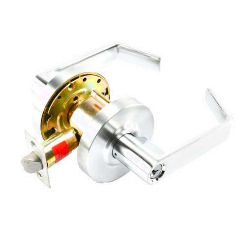 LO-LOCK HARDWARE Commercial Lever Door Lock - Heavy-Duty Locking Door Handle, ADA Door Handles, Cylindrical Lever Lock, Non-Handed Grade 2 Industrial Door Handle, 26D Satin Chrome, Entrance Keylock