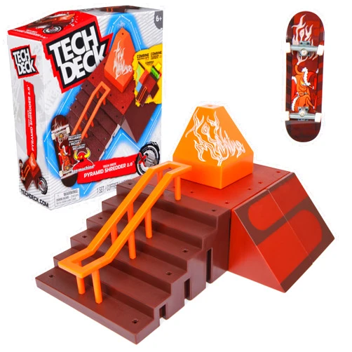 TECH DECK, Pyramid Shredder 2.0, X-Connect Park Creator, Customizable and Buildable Ramp Set with Exclusive Fingerboard, Kids Toy for Ages 6 and up