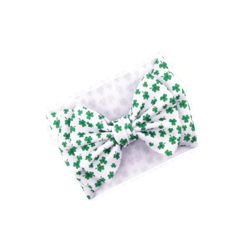 JustMyDress St.Patrick Green Headband Turban Baby Girls St.Patrick Day Hair Band Bow JHSP20